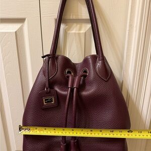 Elegant Plum Leather Dooney & Bourke Bucket Bag